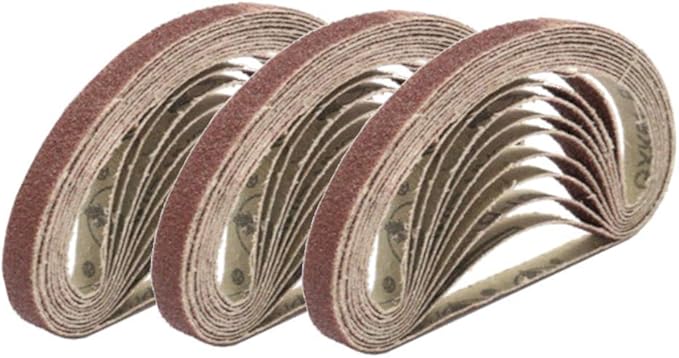1/2 Inch x 18 Inch Sanding Belts, 120 Grits Aluminum Oxide Sanding Belt, Belt Sander Tool for Woodworking, Metal Polishing (30 Pack)