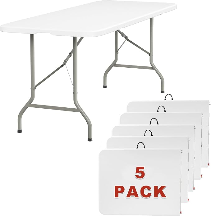 Elevon 6FT Folding Tables – Heavy Duty Portable Foldable Table by ELEVON