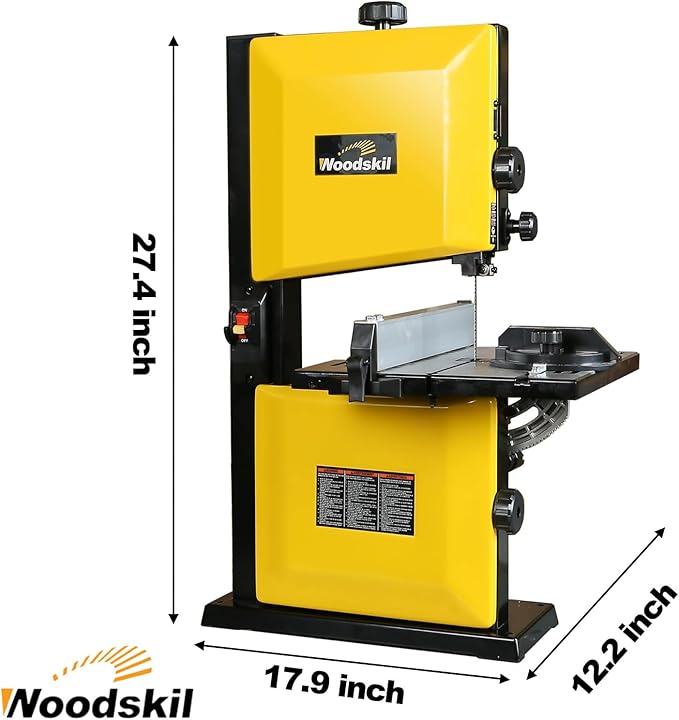 3-Amp 9-Inch Band Saw, 2500FPM Benchtop Bandsaw with Removable Safty Key, Cast Aluminum Table, Steel Base for woodworking