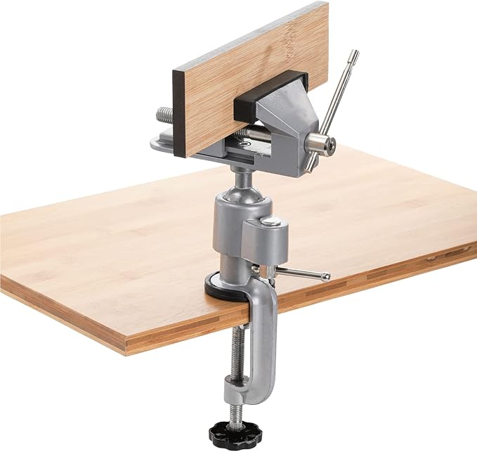 Fasmov Swivel 3" Universal Table Vise Tilts Rotate 360° Universal Work, Portable Work Bench Vise for Drilling, Woodworking, Painting, Jewelry Making, Mental Working, Electronics Soldering