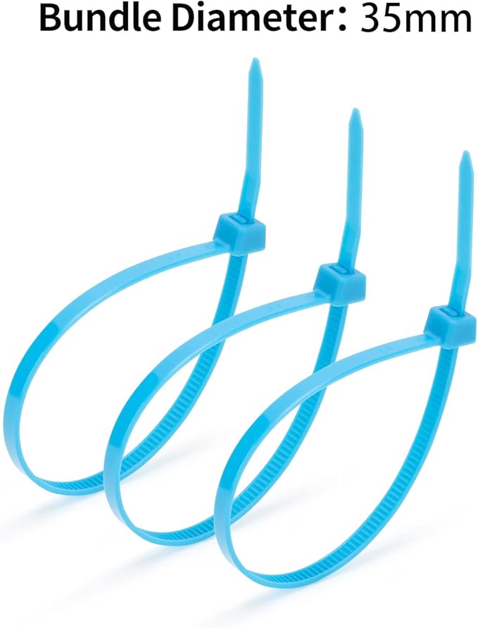 XINGO 1000 PCS 6 inch Cable Zip Ties, 18lb Strength, Small Tie Wraps Self-Locking Nylon Zip Ties for Indoor and Outdoor Use (Blue)