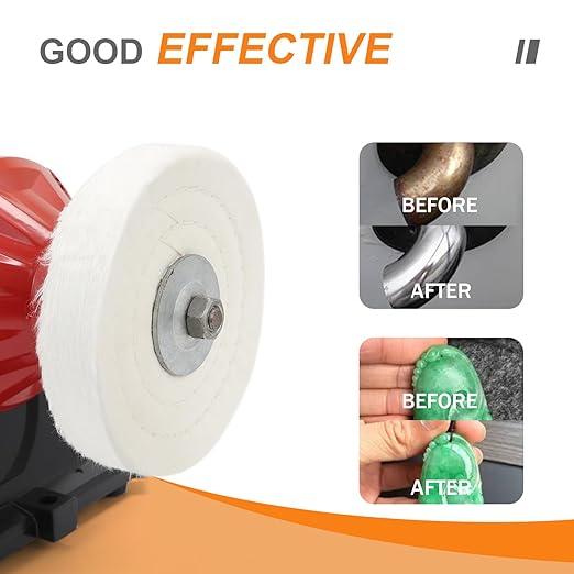 SCOTTCHEN Buffing Polishing Wheel 8" x 5/8" Arbor x 70Ply White Fine Cotton for Bench Grinder - 1 PCS