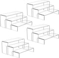 Goabroa 12 Pcs 8'' Clear Display Shelf, 3 Tiers 4mm Thick Transparent Display by Goabroa