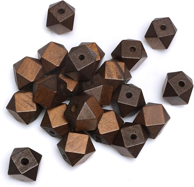 20mm Geometric Wooden Beads - Image 6