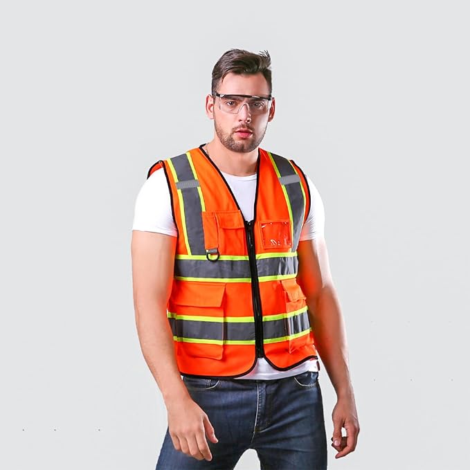 BeautyWill Custom Safety Vest Logo Class 2 High Visibility Reflevtive Vest Outdoor Protective Workwear