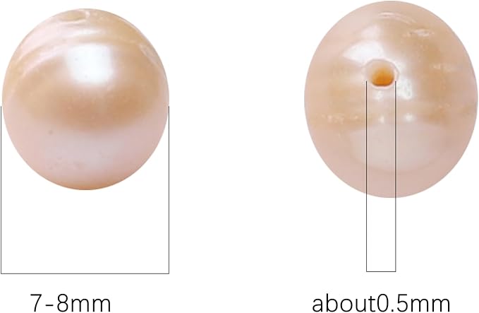 Natural Pearl Beads Potato 7-8mm Pink Freshwater Cultured Loose Gemstone Beads for DIY Jewelry Making 13.8''/Strand HQ
