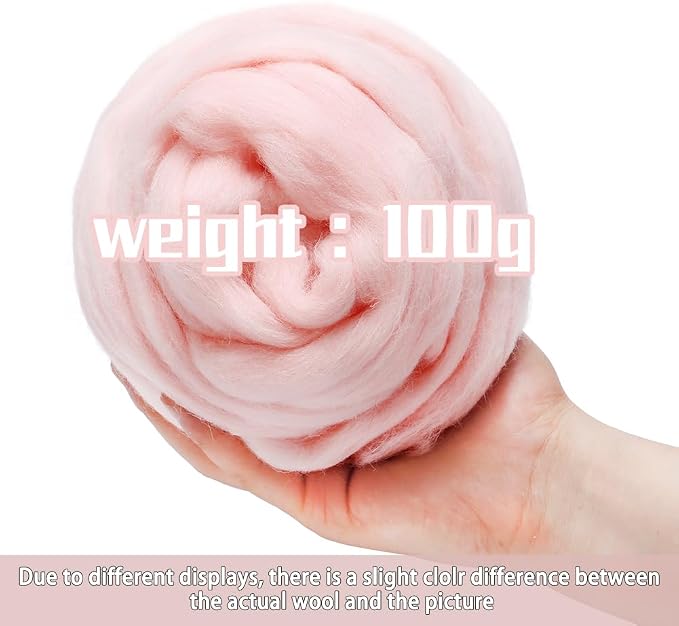 3.53oz Wool Roving, Needle Felting Wool Pure Wool, Chunky Yarn, Spinning Wool - Image 2