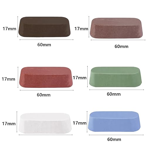 6 Pcs Metal Buffing Polishing Compound for Buffing Wheel, Buffing Wheel Compound, Grit Corresponds to The Color from Coarse to Fine for Stainless Steel, Jewelry, Aluminum Polishing Compound