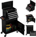 5-Drawer Rolling Tool Chest,Garage Storage Tool Box with Wheels,Lockable and Detachable Tool Cabinet,Heavy Duty Metal Tool Cart with Wheels for Garage,Warehouse,Workshop (Black)