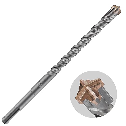 Concrete Drill Bit 5pcs 1/2" X 8"-6" Cross-Type Double Thread Carbide Material Suitable for Concrete, Brick, Cement Walls, Stone, Hammer Drill Bits for Concrete