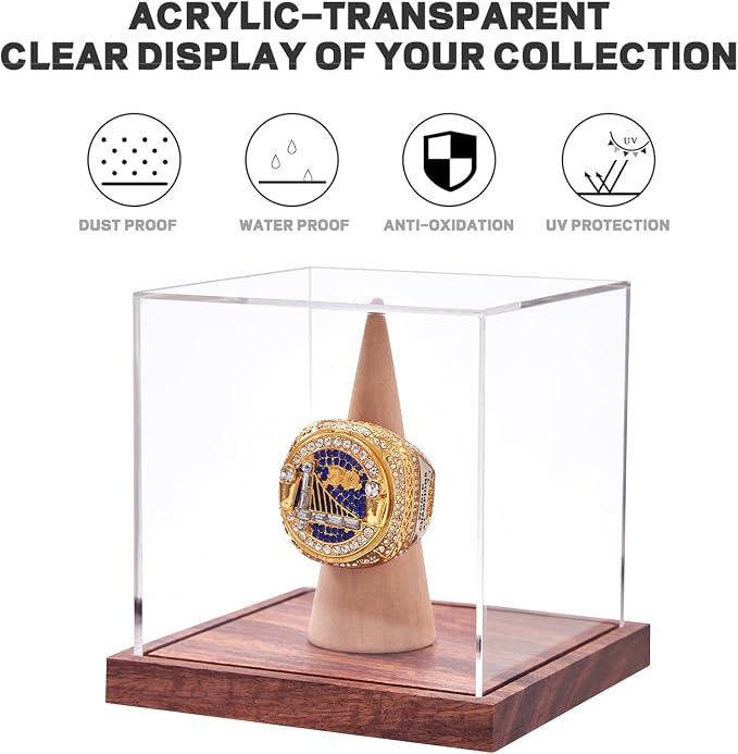 LITY Championship Ring Display Case, No Assembly Required Clear Acrylic Single - Image 3