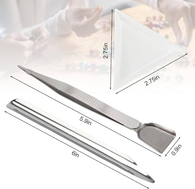 12 Pcs Craft Jewelry Bead Diamond Scoop Set, Craft Beading Tweezers - Image 3