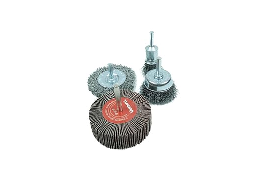 4 Piece Wire Brush & Flap Wheel Set 58094, Grinding and Surface Cleaning, Remove Rust, Paint, and Weld Splatter