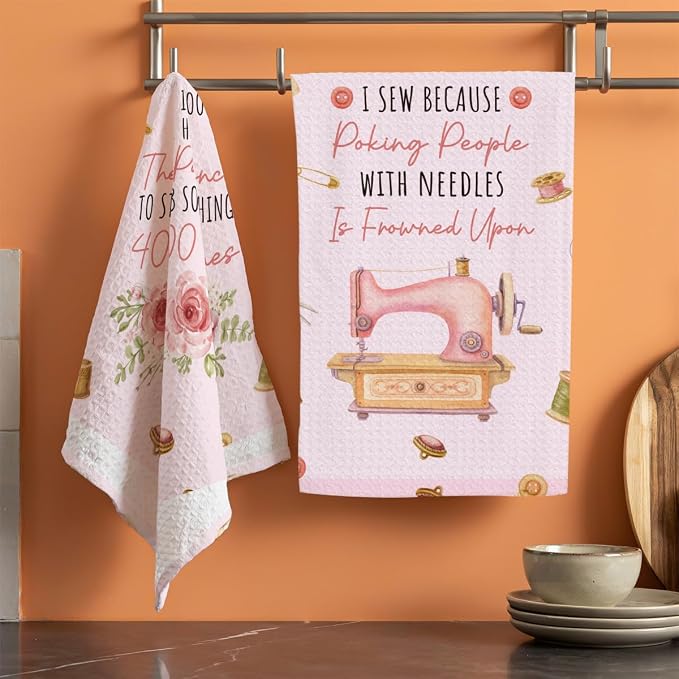 Quilters Gifts Kitchen Towels, Sewing Quilting Lovers Gifts Kitchen Towels - Image 3