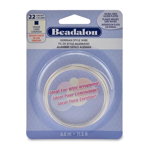 Beadalon German Style Wrapping Wire, 22 Gauge, 3.5 m / 11.5 ft by Beadalon