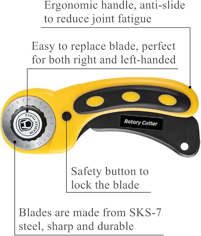 Headley Tools Rotary Cutter Set - 45mm Fabric Cutter - Image 2
