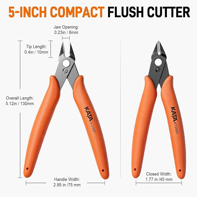 KATA Micro Wire Cutters Pliers: Precision Flush Cutter Tool - Image 2