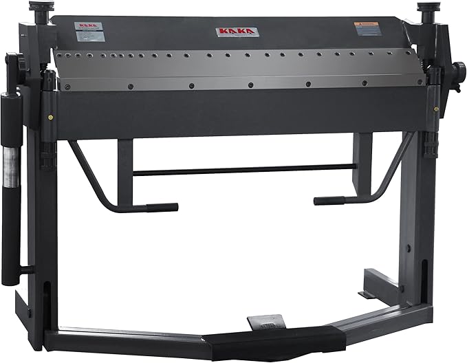 KAKA INDUSTRIAL Pan and Box Brake, 50-Inch Sheet Metal Brake Machine with Fingers, 14-Gauge Mild Steel Capacity Box and Pan Brake with Foot Clamp, 0-135° Folding Angle PBB-5014