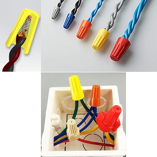UL Listed Grey Electrical Wire End Connectors Ribbed Caps Bulk 1000 Pack Small Twist-on Wire Connectors Nuts 22-14 AWG,P1 Type Screw Terminals