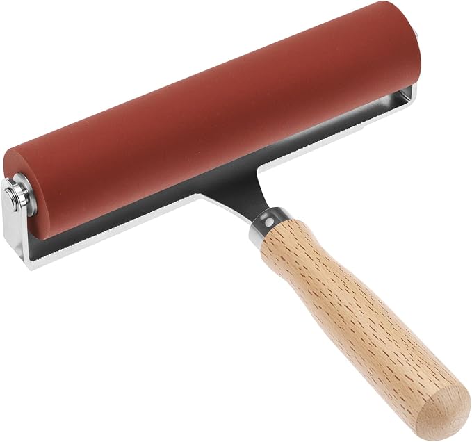 QWORK Soft Rubber Brayer, 40/42 Durometer Roller - Image 6