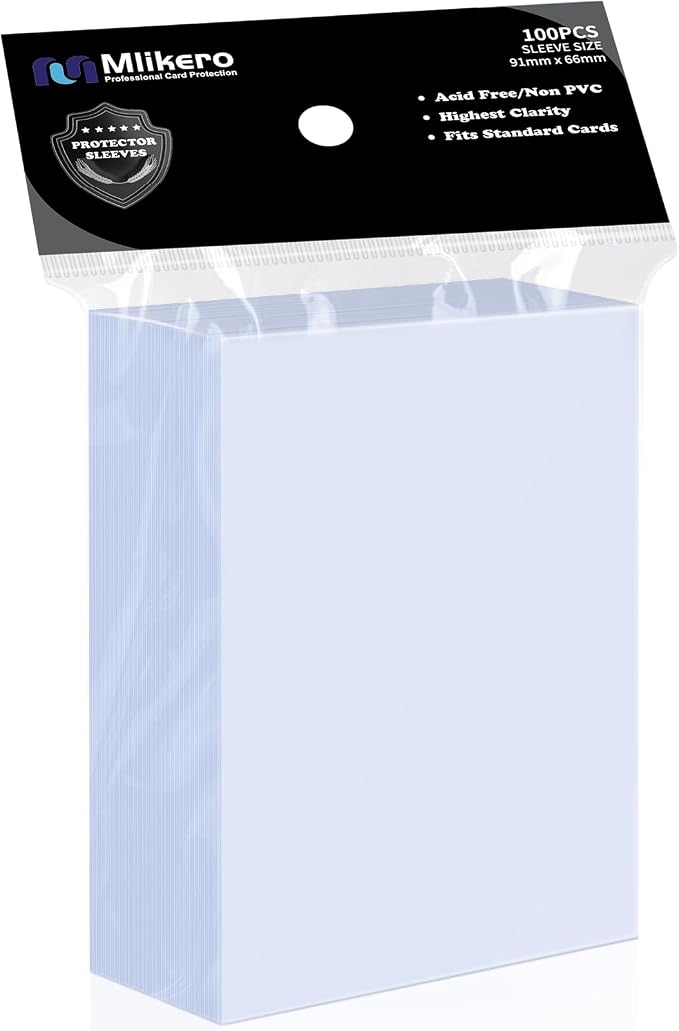 Mlikero 100 Count Card Sleeves, Polypropylene, Fit by Mlikero