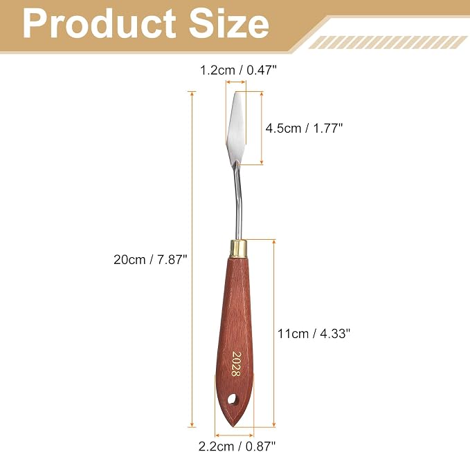 HARFINGTON Palette Knife Painting Tool 1.77" x 0.47" Stainless Steel Teardrop - Image 2