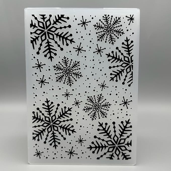 3D Plastic Embossing Folder Template Christmas and Winter Snowflakes Texture - Image 6