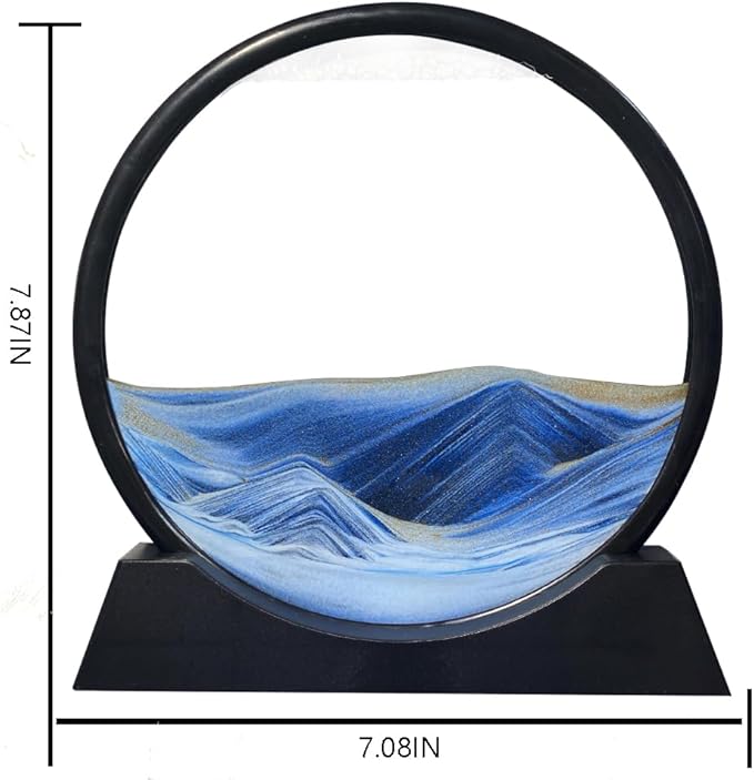 Aoderun Moving Sand Art Picture Round Glass 3D Deep Sea Sandscape in Motion - Image 4