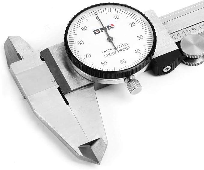 DNA Motoring TOOLS-00055 Premium-Grade Stainless Steel Dial Caliper, 6 Inch, Shockproof Measuring Micrometer w/Lockable Head