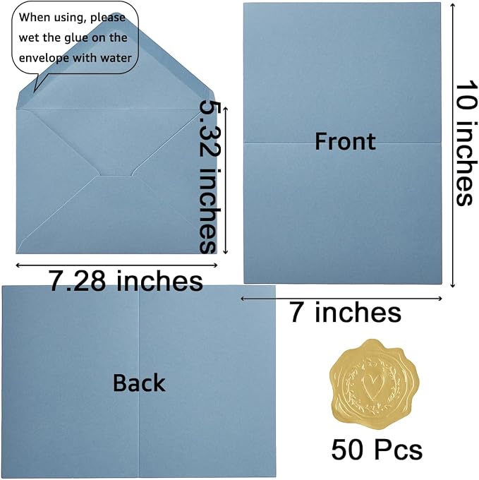50 Pack Dusty Blue A7 Envelopes - Image 2