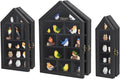 Ikee Design 3 Pcs Set Wall-Mounted House-Shaped Wooden Shadow Cubby Box Display by IkeeDesign