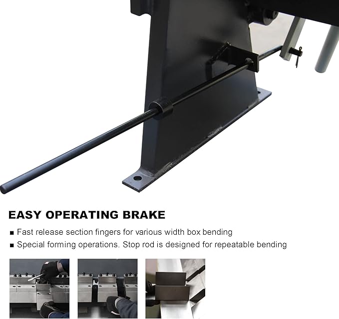 KAKA INDUSTRIAL Box and Pan Brake, 50-Inch Sheet Metal Brake, 16-Gauge Capacity Metal Break, 4-Inch Box Depth, 5/8-Inch Beam Adjustment Press Brake BP-1650