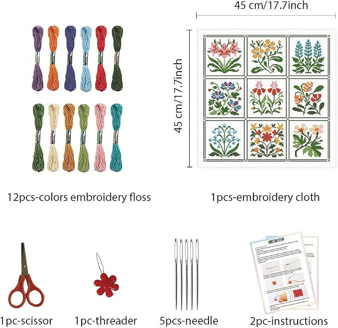FREEBLOSS 11CT Cross Stitch Kit Stamped Cross Stitch Craft Kit - Image 2