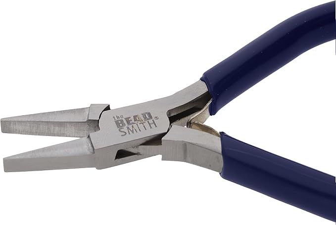 The Beadsmith Flat Nose Pliers – Economy Line – 4.5 inches (114mm) – Vinyl Grip Handle with Double Leaf Springs – Jewelry Making Tool for Creating Bracelets, Earrings and Necklaces