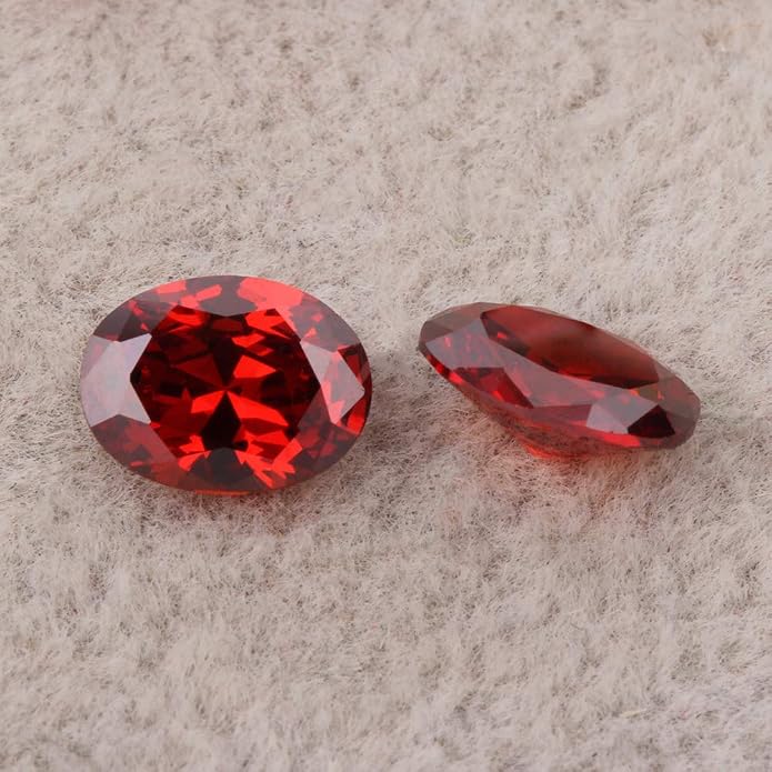 Ximimark 10Pcs Oval Shape Cut Red Mozambique Loose Gemstone 7x5mm - Image 3