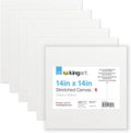KINGART Stretched White Canvas Set – Square, 14x14 Inch, Triple Gesso Primed – by KINGART