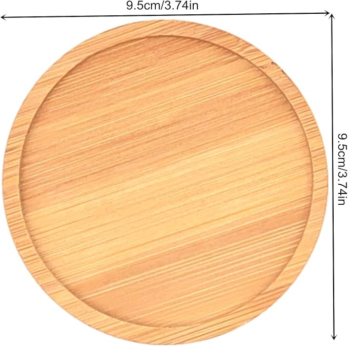 4PCS Mosaic Bamboo Coasters for Crafts, Blank Base Trays, Drinking Cup Coaster - Image 2