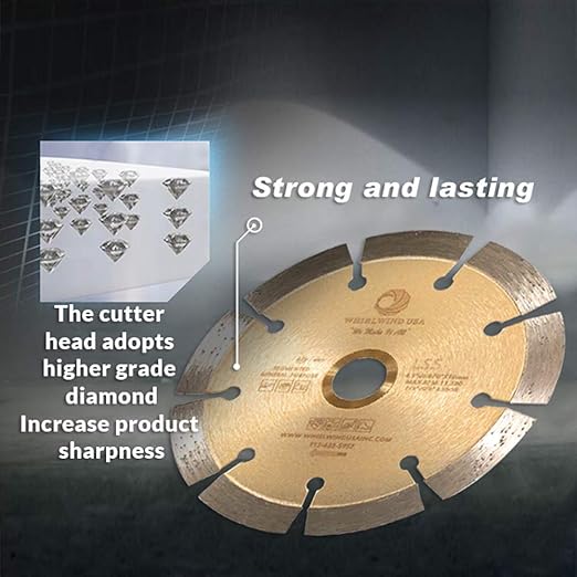 LSS 4 1/2 Inch Diamond Saw Blade,Dry or Wet Cutting Saw Blades for Sharp Cutting Concrete Stone Brick Masonry, Broadened Cutter Head (4.5")