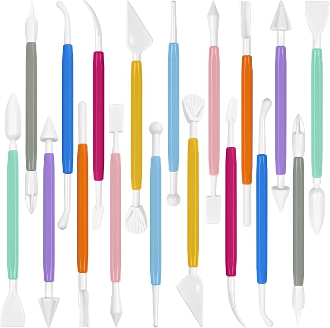 Clay Tools 18PCS Air Dry Clay Double-Ended Tool Kit Plastic Clay Sculpting by Unknown