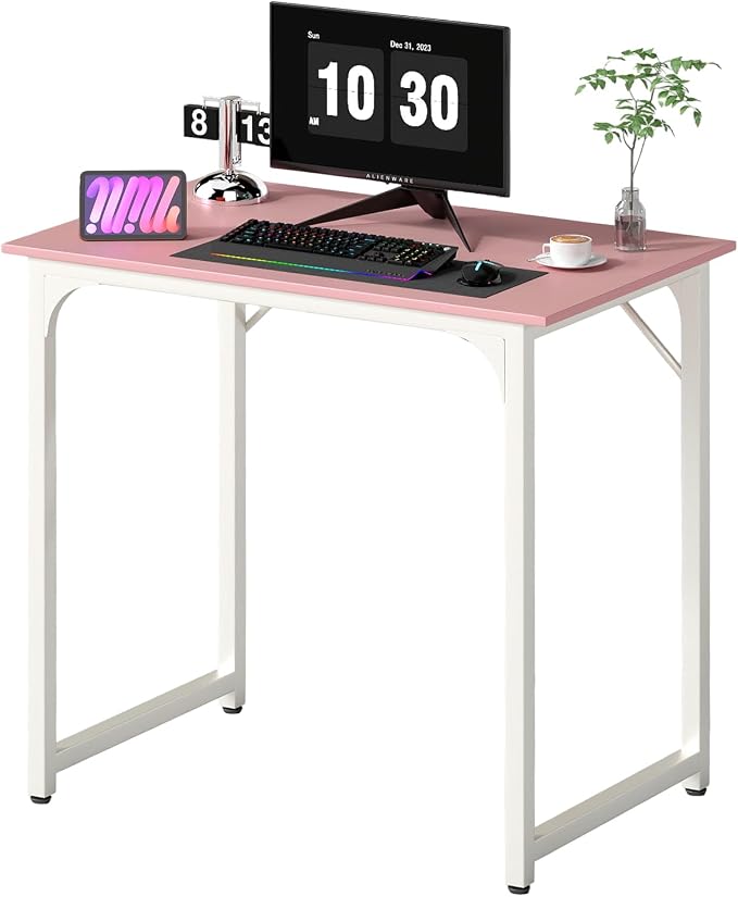 PayLessHere | 32 Inch Computer Desk | Pink | Office Desk by PayLessHere