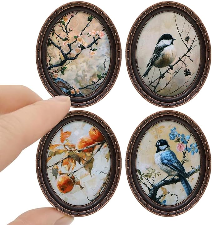 iLAND 1/12 Scale Accessories, 4 Dollhouse Picture Frames w/ 4 Paintings by ILANDTradingCoLtd