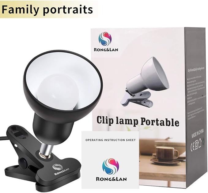 RONG&LAN Desk lamp,360° Rotation Clip on Lamp Portable Book Reading Light,Clamp on Desk/Table/Bunk Bed/Cupboard Home Lighting, (Seven Colors for Your Choice) Red