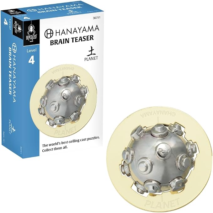 BePuzzled |Planet Hanayama Cast Metal Brain Teaser Puzzle Level 4 Mensa-Rated by BePuzzled