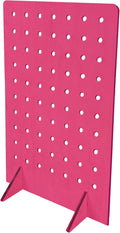 Torched Pegboard Display Stand for Jewelry, Craft Shows, Selling, Vendor Events, Tools, Peg Board Accessories Rack Organizer, Medium 8" L x 4.3" W x 12" H, Pink