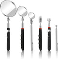 6 Pieces Telescoping Inspection Mirror Mechanic Magnet Stick Magnetic Pick Up Tool Round Mirror Inspection Tool Adjustable Telescoping Mirror 1.5 lb, 8 lb, 10 lb Telescope Tools for Men, Dad, Husband