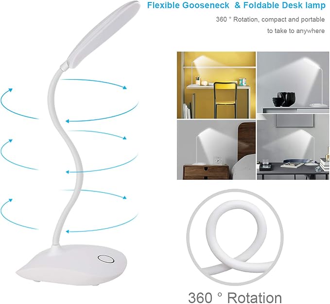 DEEPLITE LED Desk Lamp Small Battery Powered Lamp Cordless Rechargeable Table - Image 3