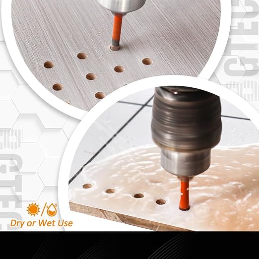 Carbide Tip Drill Bit-BGTEC Wood Drill Bits, 10pcs Round Shank 5/16" Cross Hard Alloy Drill Bits for Wood Plastic Masonry Brick