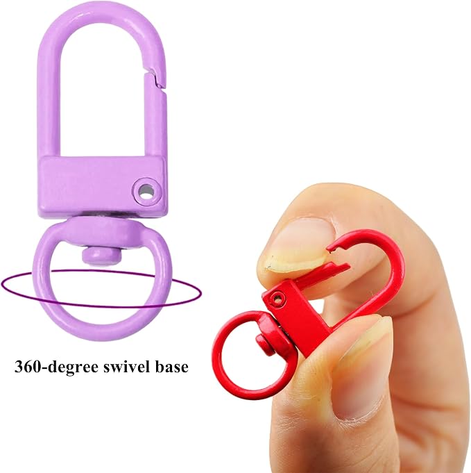 KJML DIY Keychain clip 60pcs Swivel Snap Lobster Claw Keychain Clasps Lanyard - Image 6