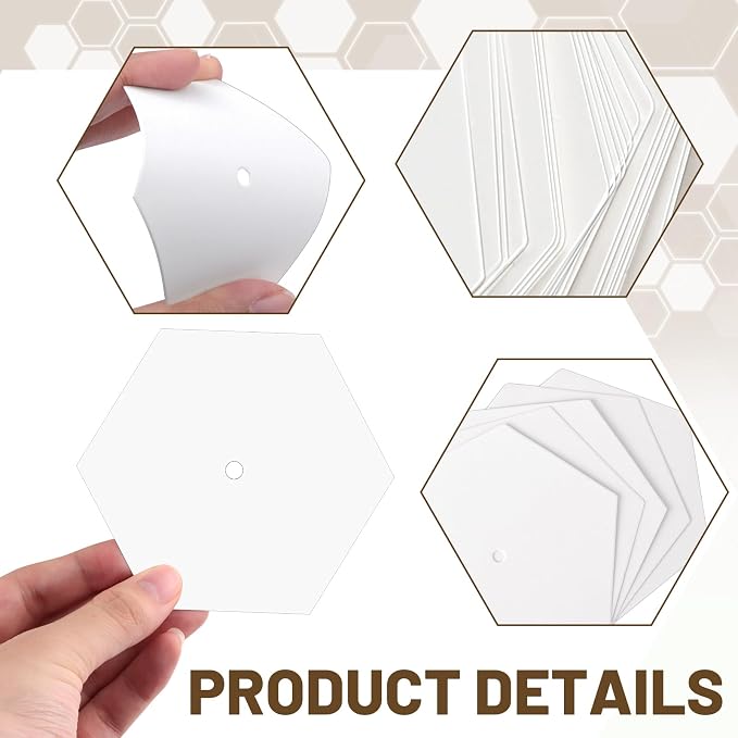130 PCS 2" White Hexagon Piecing Paper Templates, Quilting Templates Accessories - Image 3