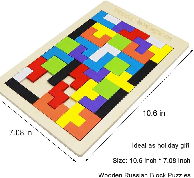 2 Pack Wooden Russian Blocks Puzzle + Hexagon Puzzles - Image 6